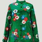 SATIN NIGHT JACKET DUCHESS EMERALD APPLIQUÉ FLOWERS