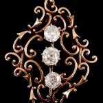 14K Arts & Crafts DIAMOND Brooch/Pendant