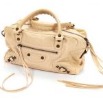 A Balenciaga beige leather handbag