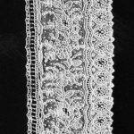 Brussel lace border, needle lace technique, probably cotton, Brussels, Belgium, 1850-1900