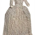 A LADY'S OPEN ROBE AND PETTICOAT OF WHITE LINEN 1770-1780S