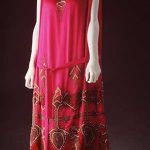 Evening dress, womens, silk / beads / diamantes, maker unknown, France, c 1925