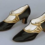 Evening shoes, women’s, silk/leather, David Jones, Australia, c. 1930