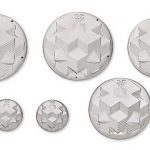 A SET OF 6 SILVER BUTTONS CHANEL