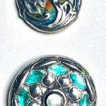 2 M/L Liberty & Co. from England, silver and enamel buttons