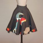 Bullfight Theme Felt Circle Skirt American, 1950s