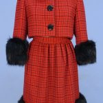 NORELL FOX TRIMMED WOOL SUIT, c. 1960.