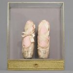 FONTEYN, DAME MARGO Pair of pink satin ballet shoes