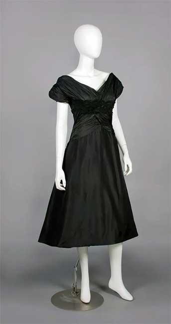 Taffeta black cocktail dress