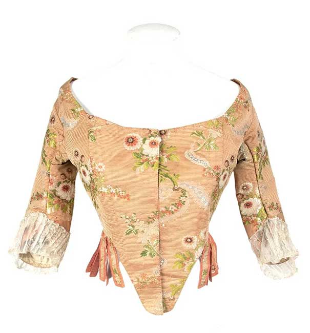 Silk Embroidered and Linen Bodice 18th Century.